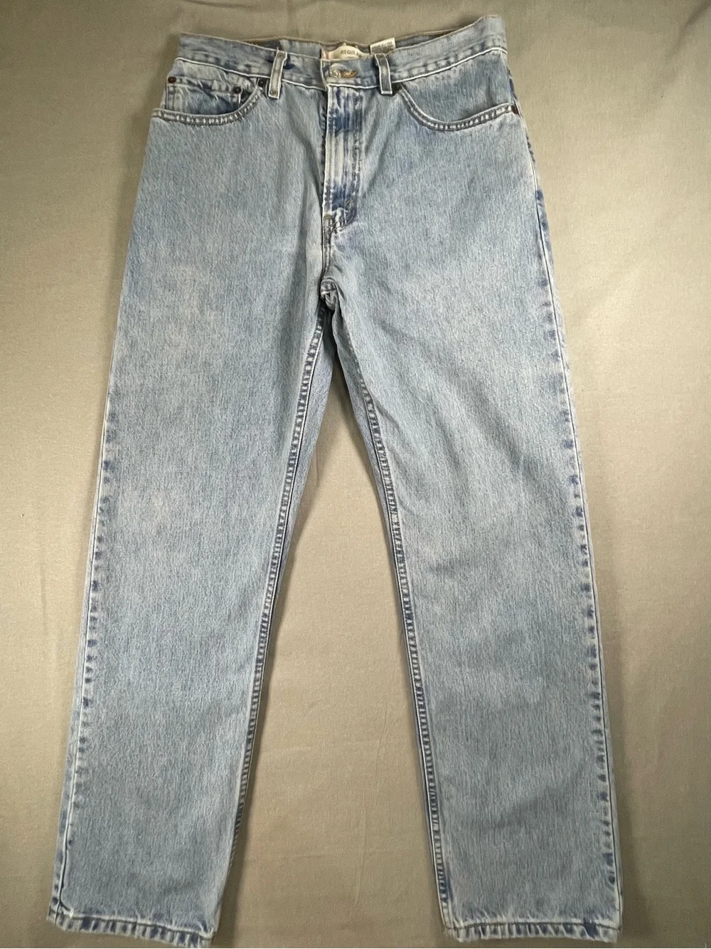 Levi's 505 Regular Fit Straight Leg Jeans Light Wash Blue Mens 33x32